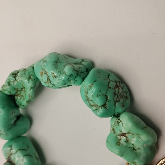 Handmade Green Turquoise Faith over Fear Bracelet - Picture 3 of 4